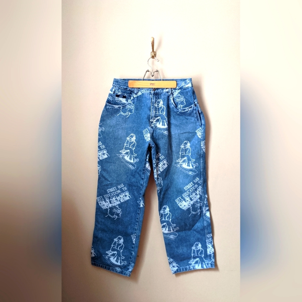 School of Hard Knocks Queens, NY Vintage 90's Wide Leg Jean